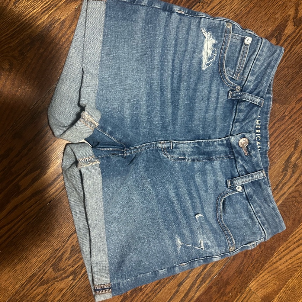American Eagle Outfitters Distressed Blue Jean Shorts